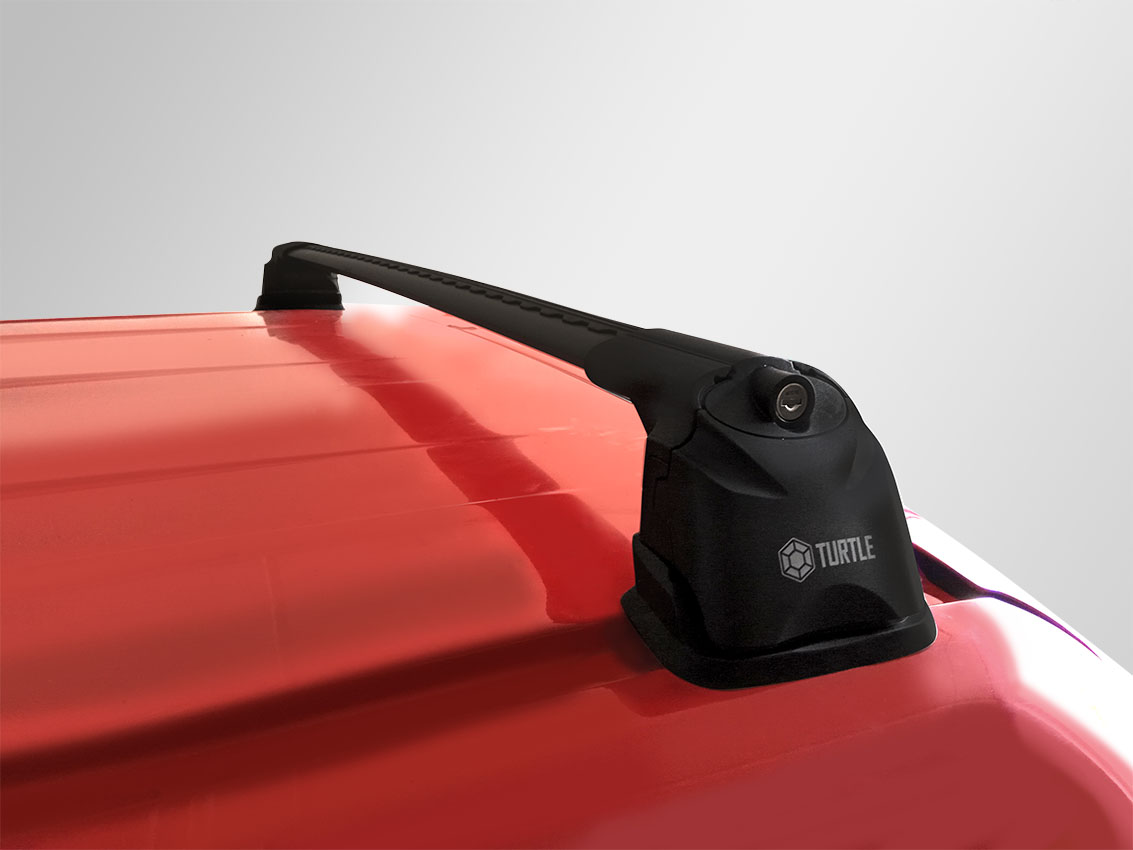 Μπάρες οροφής αλουμινίου με άκρα και κλειδαριά Turtle Air3 μαύρες 102-106cm