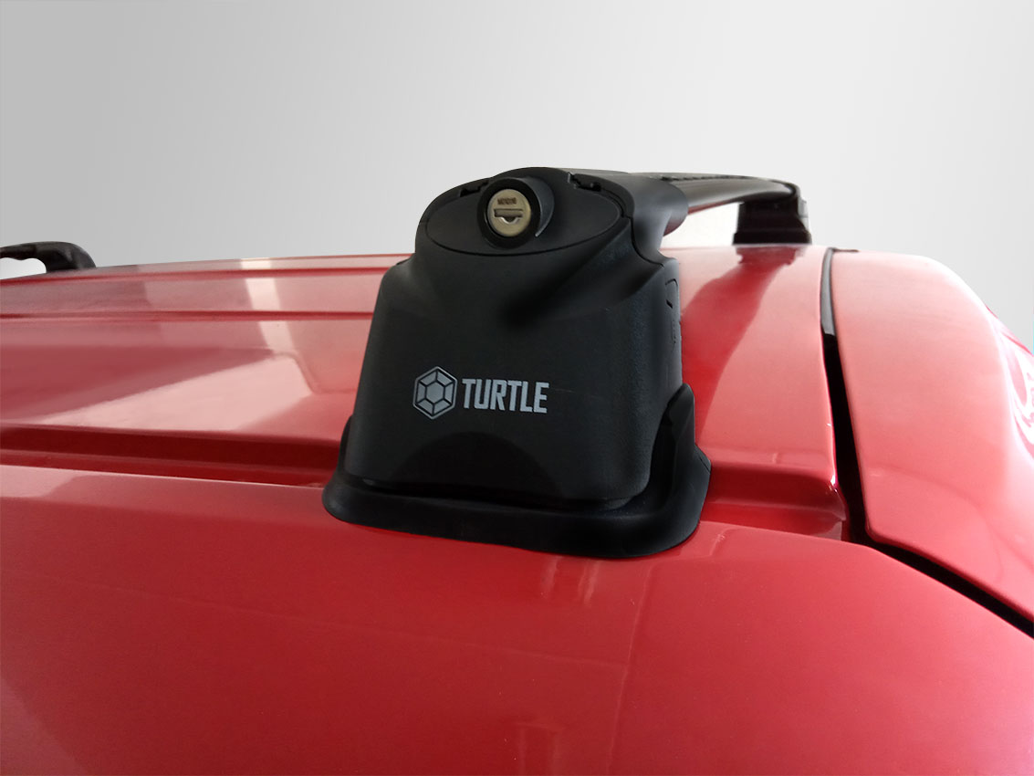 Μπάρες οροφής αλουμινίου με άκρα και κλειδαριά Turtle Air3 μαύρες 102-106cm