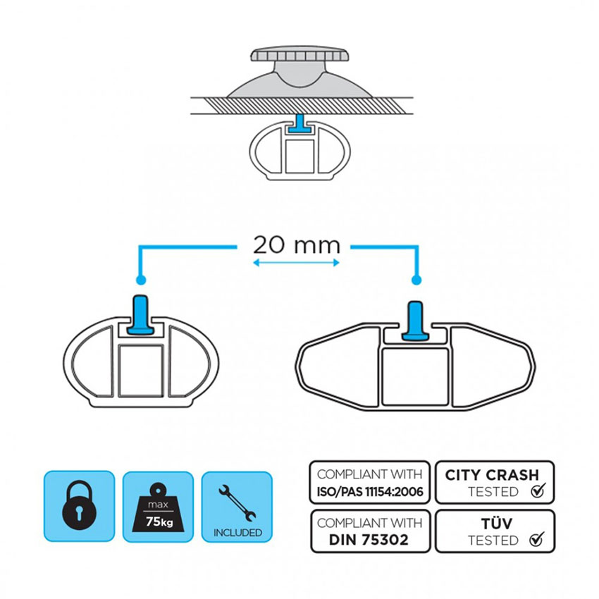 Μπαγκαζιέρα οροφής Menabo Diamond 500 Duo μαύρη γυαλιστερή
