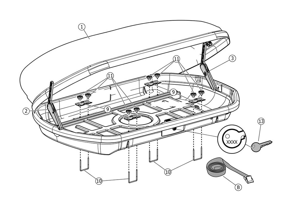 Μπαγκαζιέρα οροφής Menabo Marathon 320 Dark μαύρη ματ