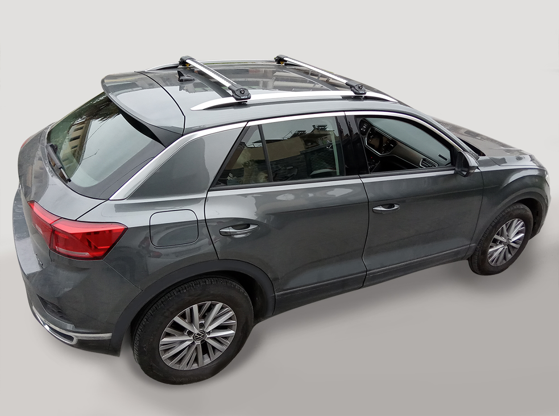 Μπάρες οροφής αλουμινίου με άκρα και κλειδαριά Turtle Air1 ασημί 86-94cm