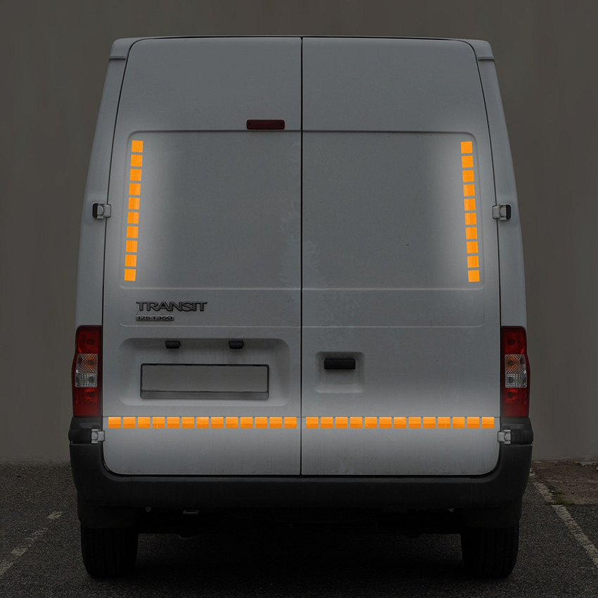 Αντανακλαστική αυτοκόλλητη ταινία κίτρινη διακεκομμένη 1m x 5cm