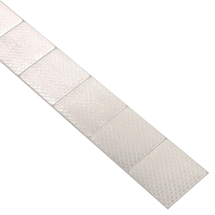 Αντανακλαστική αυτοκόλλητη ταινία λευκή διακεκομμένη 1m x 5cm