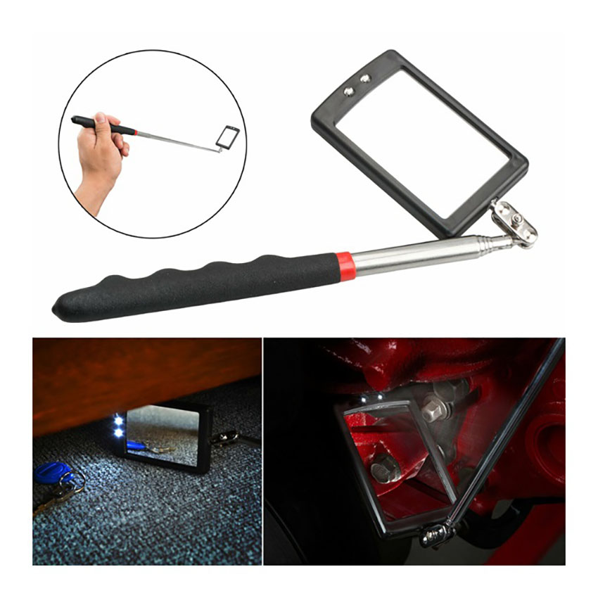 Καθρέφτης εργασίας με LED και τηλεσκοπικό κοντάρι